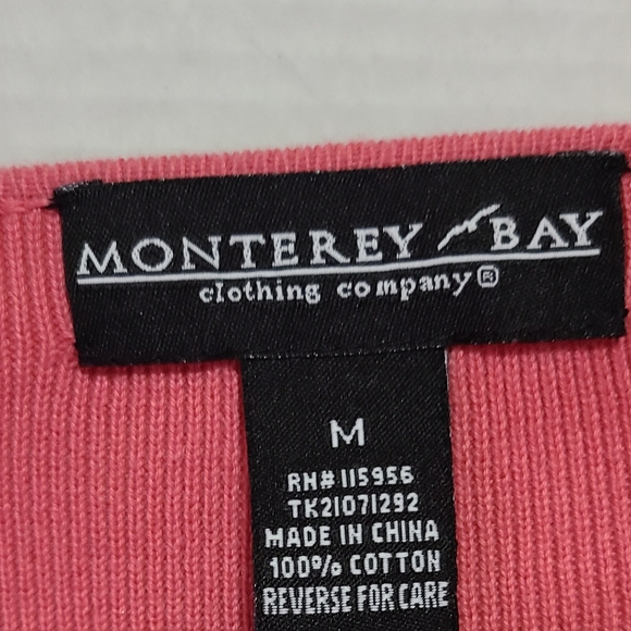 MONTEREY BAY CLOTHING COMPANY SIZE MEDIUM PINK CARDIGAN - Picture 5 of 6